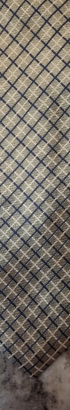 Brooks Brothers Navy and Gold Plaid Check Silk Tie